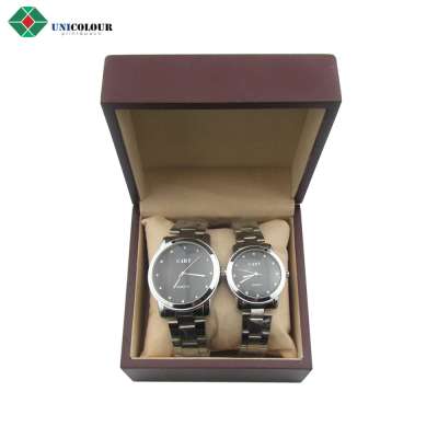 Custom printed luxury craft paper hinged watch design gift packaging display box storage oem watch cases with pillow