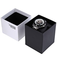 Custom logo printed luxury cardboard mens watch packaging box with insert tray